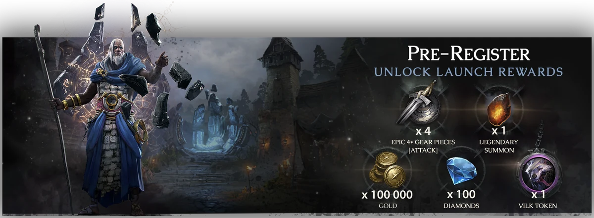 Pre-registration rewards granted at launch